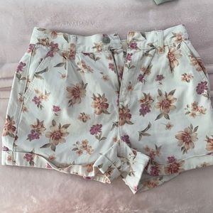 American eagle floral denim mom shorts